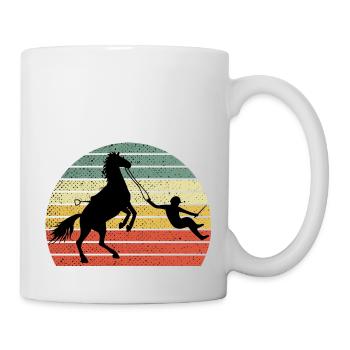 Pferd - Ich mache meine eigenen Vintage-Retro-Stunts - Tasse - Weiß - Rechts