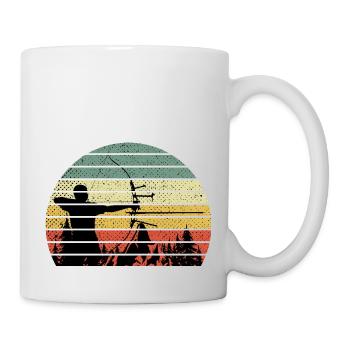 Vintage Bogen Schießen Pfeil und Bogen - Tasse - Weiß - Rechts