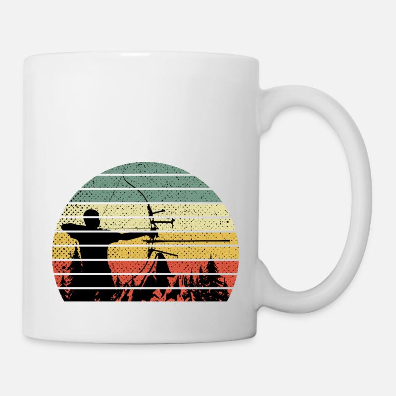 Tir à l’arc vintage flèche et arc - Mug blanc - blanc
