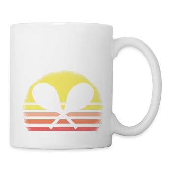 Raquettes de tennis croisées sunset vintage rétro des années 80 - Mug blanc - blanc - Droite
