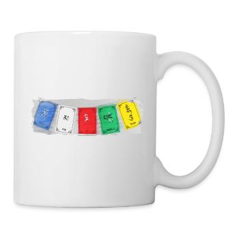 OM MA NI PADME HUM - Prayer Flags 3 - Tasse - Weiß - Rechts