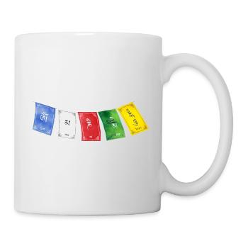 OM MA NI PADME HUM - Prayer Flags 2 - Tasse - Weiß - Rechts