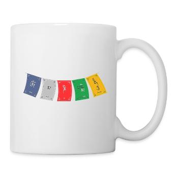 OM MA NI PADME HUM - Prayer Flags 5 - Tasse - Weiß - Rechts