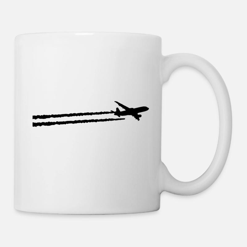 Flugzeug Kondensstreifen Pilot Aviation Geschenk - Tasse - Weiß