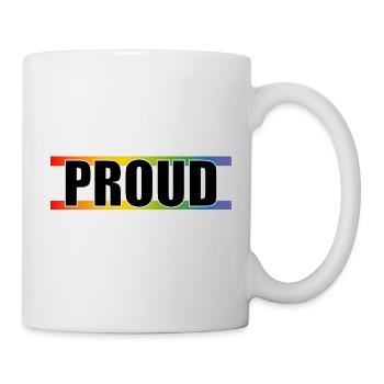 Rainbow LGBT Fier contour blanc - Mug blanc - blanc - Droite