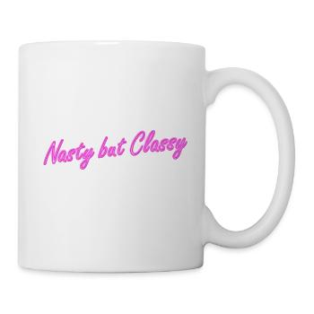 Neon Naughty durch edlen Schriftzug - Tasse - Weiß - Rechts