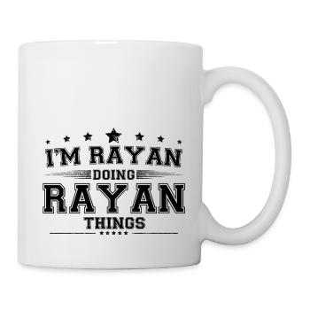 Je suis Rayan en train de faire des choses Rayan - Mug blanc - blanc - Droite
