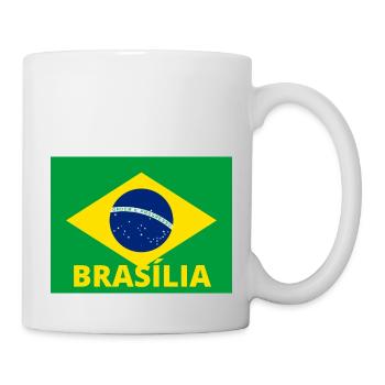 Brasília City in Brazilian Flag - Mug - white - Right