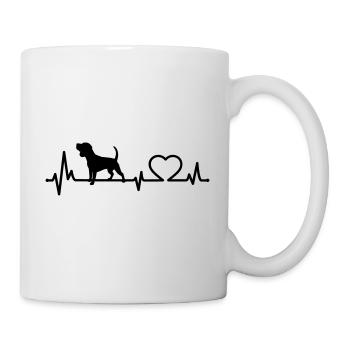 Beagle Herzschlag Hunderasse Hundehalter Geschenk - Tasse - Weiß - Rechts
