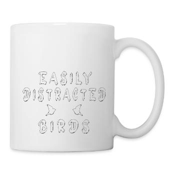 Easily Distracted By BIRDS - Mug blanc - blanc - Droite