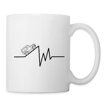 Landy Herzschlag Auto Geländewagen offroad 4x4 - Tasse - Weiß - Rechts
