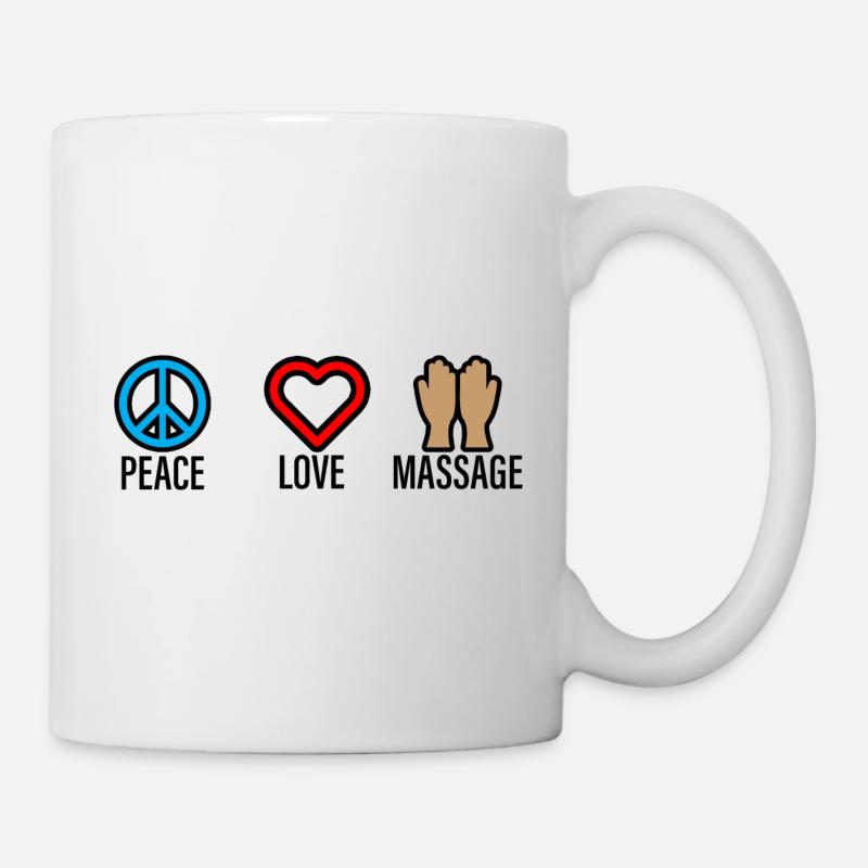 Peace Love Massage 2 - Tasse - Weiß