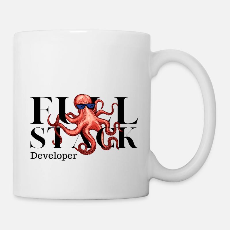 Développeur Full Stack - Krake - IT - Développeur - Mug blanc - blanc
