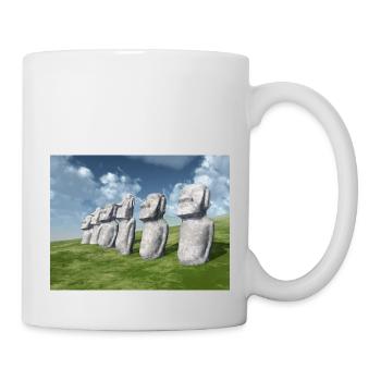Statues Moai sur l’île de Pâques - Mug blanc - blanc - Droite