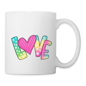 Liebe kunterbunt - Tasse - Weiß - Rechts