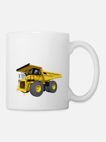 Stor dumper, lastebil, lastebil - Kopp - hvit