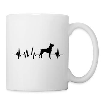 Boxer Hund Herzschlag Hundebesitzer Geschenkidee - Tasse - Weiß - Rechts