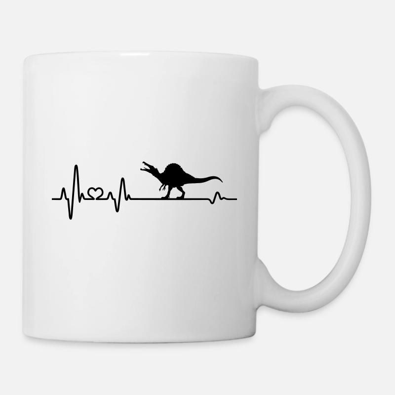 Spinosaurus Herzschlag Dinosaurier Dino Urzeit - Tasse - Weiß
