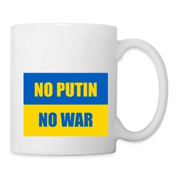 NO PUTIN NO WAR - Ukraine Flag - Mug - white - Right