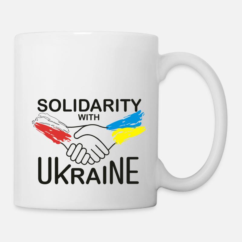 La Pologne solidaire de l’Ukraine - Mug blanc - blanc