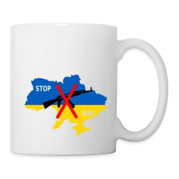 Soutenez l’Ukraine, l’Ukraine - arrêtez la guerre - Mug blanc - blanc - Droite