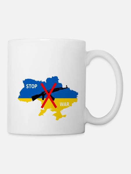 Support Ukraine, Ukraine - stop the war - Mug - white