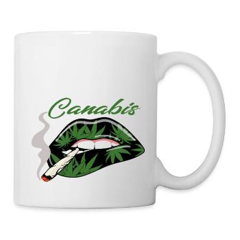 funny mouth, CanabisLips - Mug - white - Right