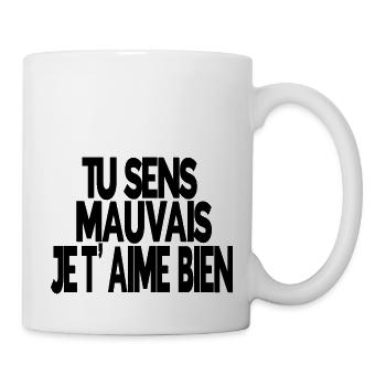 tu sens mauvais je t'aime bien - Mug blanc - blanc - Droite