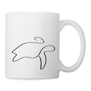 Turtle Line Art - Minimalist - Mug - white - Right