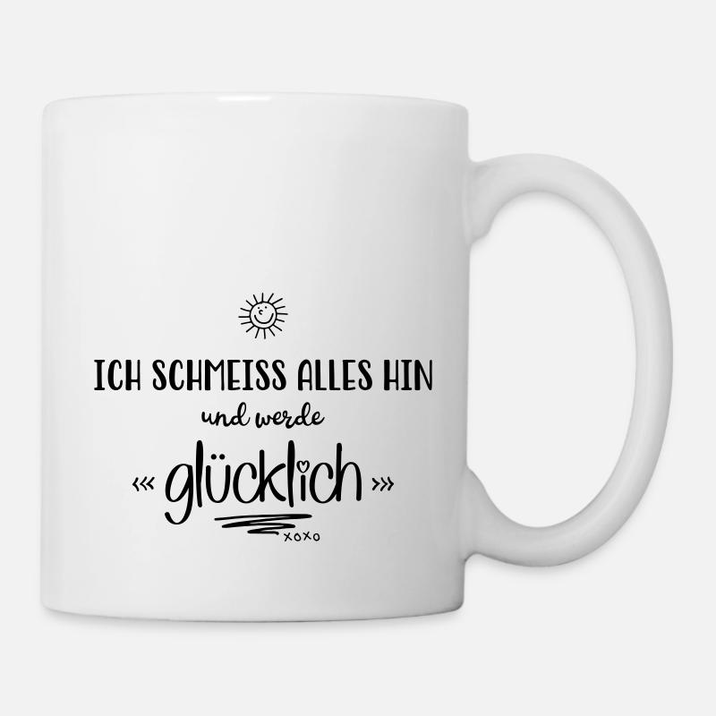 Glücklich - Tasse - Weiß