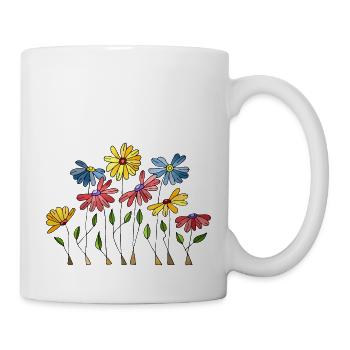 Blumen - Tasse - Weiß - Rechts
