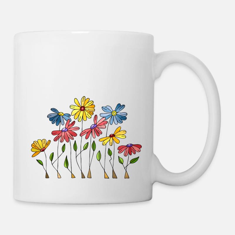 Blumen - Tasse - Weiß