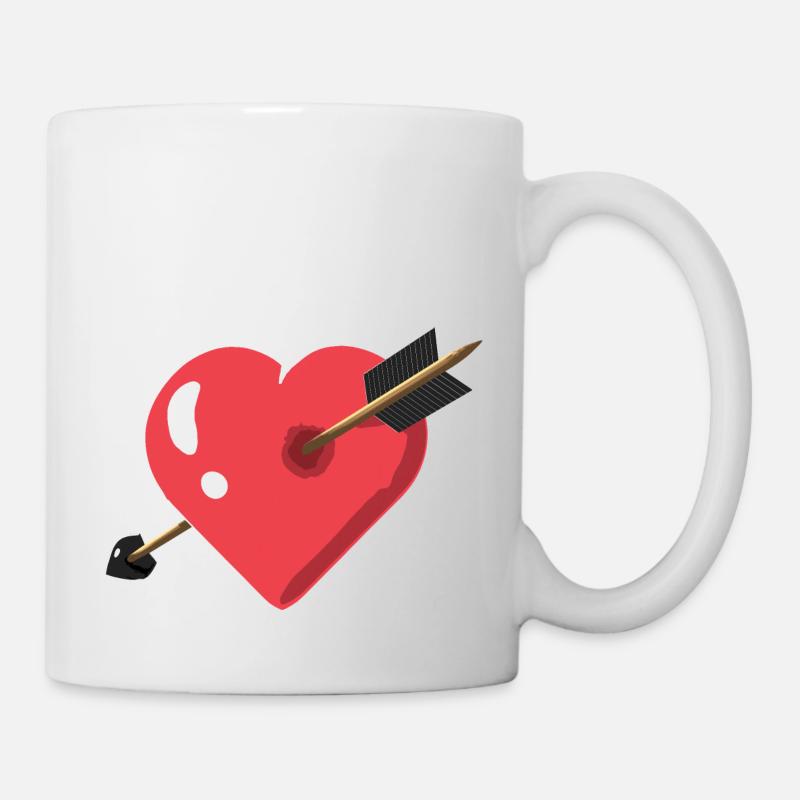 Cœur avec flèche - Mug blanc - blanc