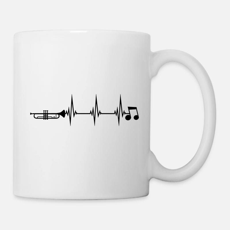 Herzschlag Trompete Instrument - Tasse - Weiß