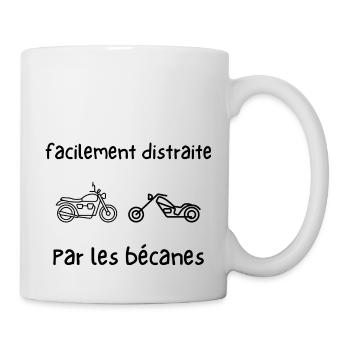 facilement distraite par les bécanes - Mug blanc - blanc - Droite
