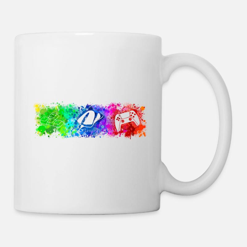 WASD Mouse Controller Rainbow - Tasse - Weiß