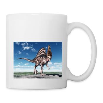 Dinosaurier Spinosaurus in einer Landschaft - Tasse - Weiß - Rechts