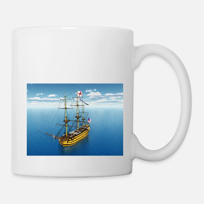 Historic sailing ship HMS Victory - Mug - white