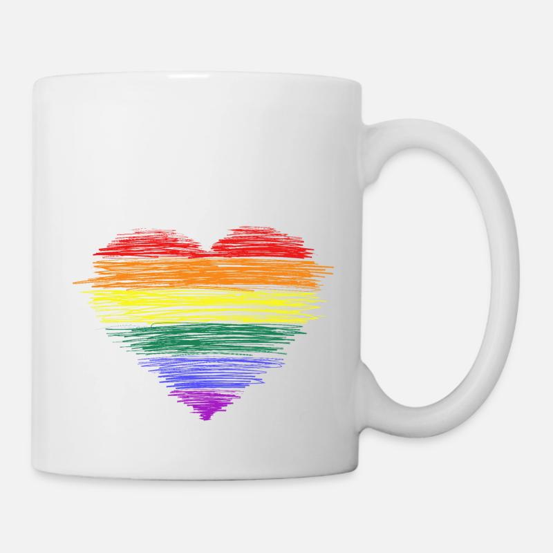 Cœur LGBT esquisse - Mug blanc - blanc