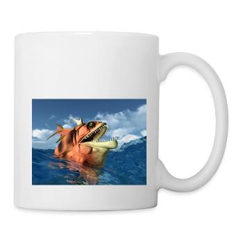 Monstrous fish in the stormy sea - Mug - white - Right
