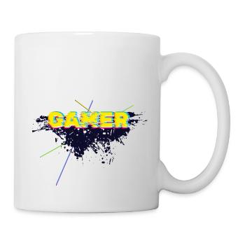 GAMER Pixel Glitch Cyber Design Punk Splash - Mug blanc - blanc - Droite