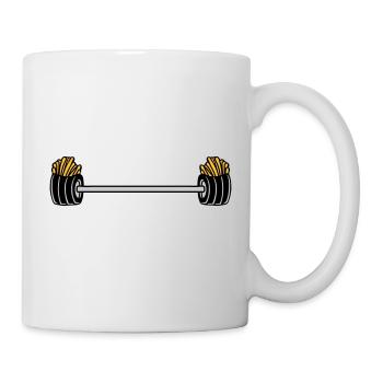 Gewichtheben Pommes Frites Bodybuilder - Tasse - Weiß - Rechts