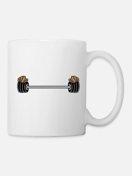 Haltérophilie Français Fries Bodybuilder - Mug blanc - blanc