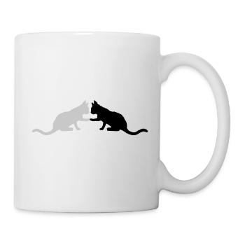 2 jolies silhouettes de chats - Mug blanc - blanc - Droite