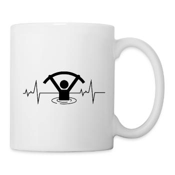 Wasser Aqua Aerobic Aquatische Fitness Herzschlag - Tasse - Weiß - Rechts