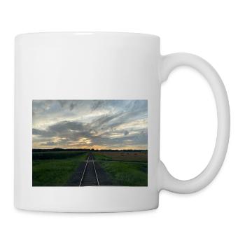 Eisenbahn fährt in den Abend - Tasse - Weiß - Rechts