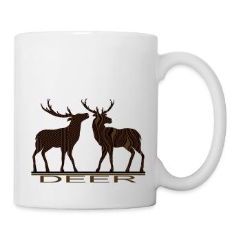 Hirsch - Tasse - Weiß - Rechts