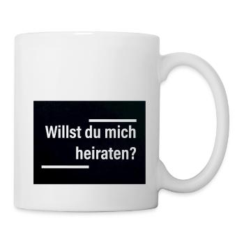 Willst du mich heiraten? Schwarz und deutlich. - Tasse - Weiß - Rechts
