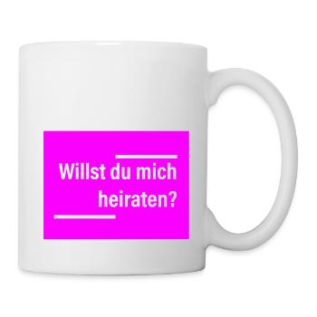 Willst du mich heiraten? Pink und deutlich. - Tasse - Weiß - Rechts