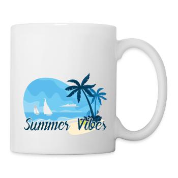 Summer Palm Trees Beach Sea Holiday - Mug - white - Right